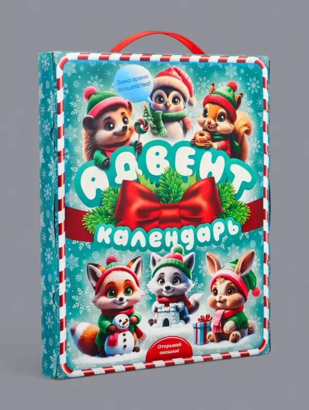 Подарочная коробка новогодняя Лесная братва 24,2х3,2х30,2 см