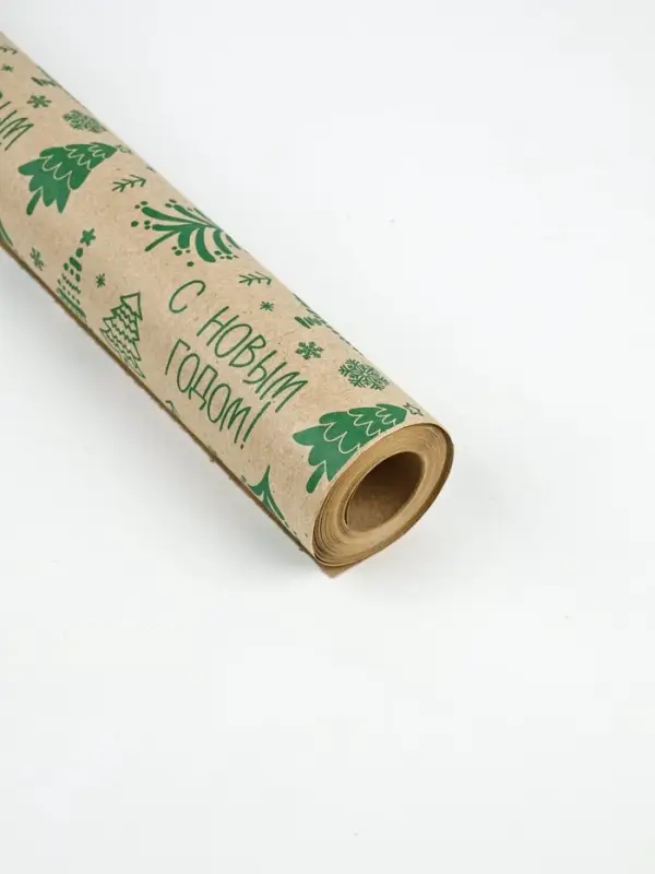 Бумага в тубусе крафтовая в рулоне &laquo;Зима&raquo;, 0.68 &times; 7 м