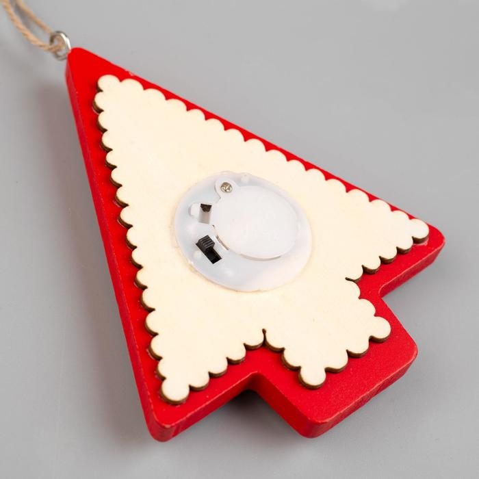 Ёлочная игрушка «Ёлка с Дедом Морозом и машиной», от батареек, свечение тёплое белое Ёлочная игрушка «Ёлка с Дедом Морозом и машиной», от батареек, свечение тёплое белое