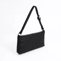 Сумка женская багет на молнии, 27&times;5&times;13 см, чёрная