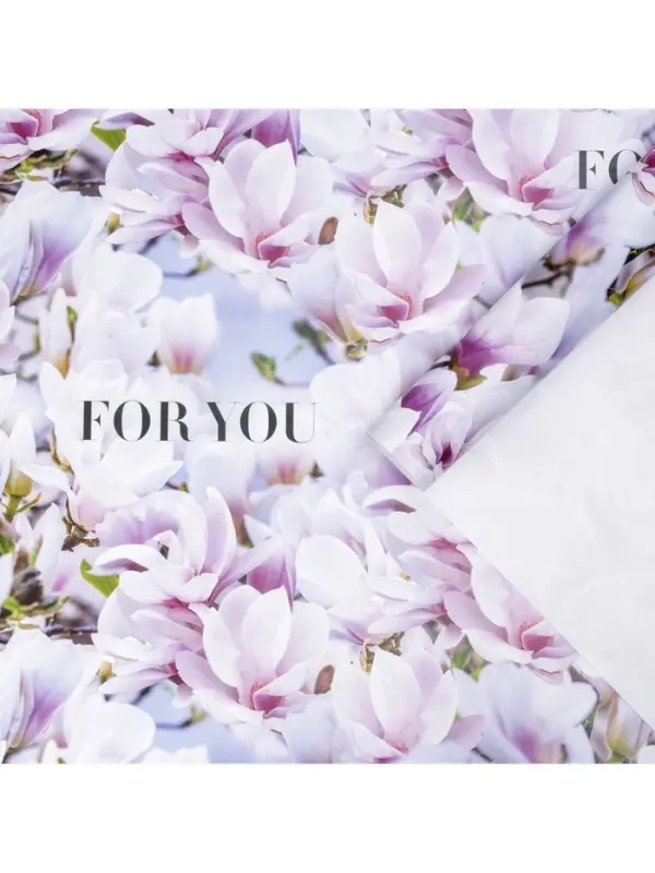 Бумага упаковочная глянцевая «Цветущая магнолия», 70 х 100 см