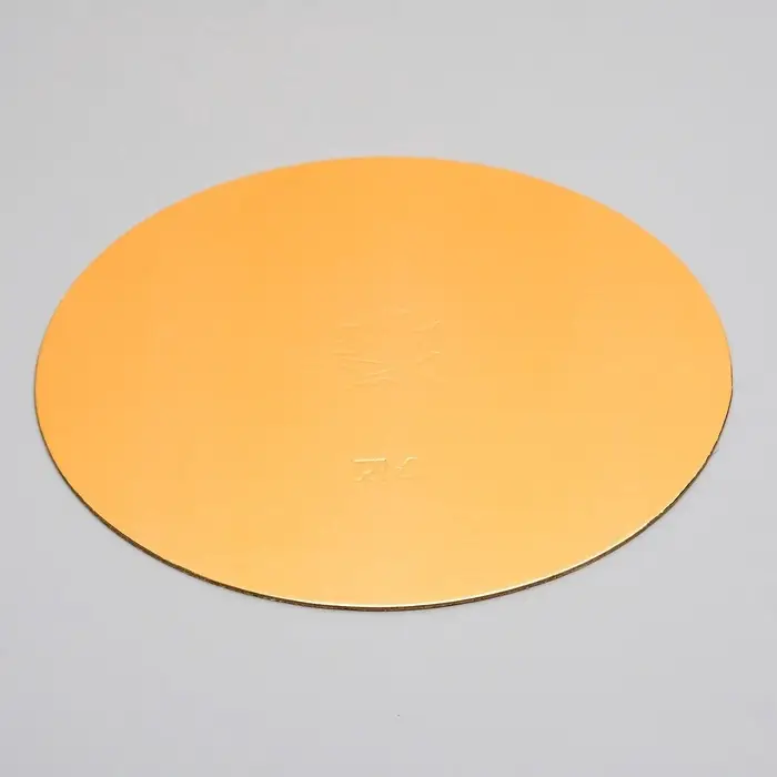 Подложка для торта, круглая, золото - белый, 22 см, 1.5 мм