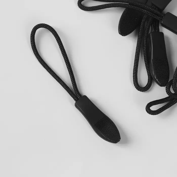 Пуллер для молнии, 2.4 см, 6×0.8 см, 10 шт., чёрный