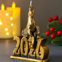 Декоративная свеча "Лошадь 2026" (бронза), 145 г