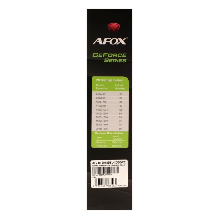Видеокарта Afox GT740 LP Single Fan, 2Гб, 128bit, GDDR5, DVI, HDMI, VGA, HDCP Видеокарта Afox GT740 LP Single Fan, 2Гб, 128bit, GDDR5, DVI, HDMI, VGA, HDCP