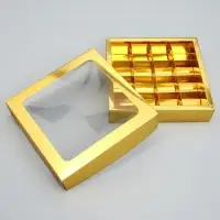 Коробка для конфет, кондитерская упаковка, 16 ячеек &laquo;Золотистая&raquo;, 18.9&times;18.9&times;3.8 см