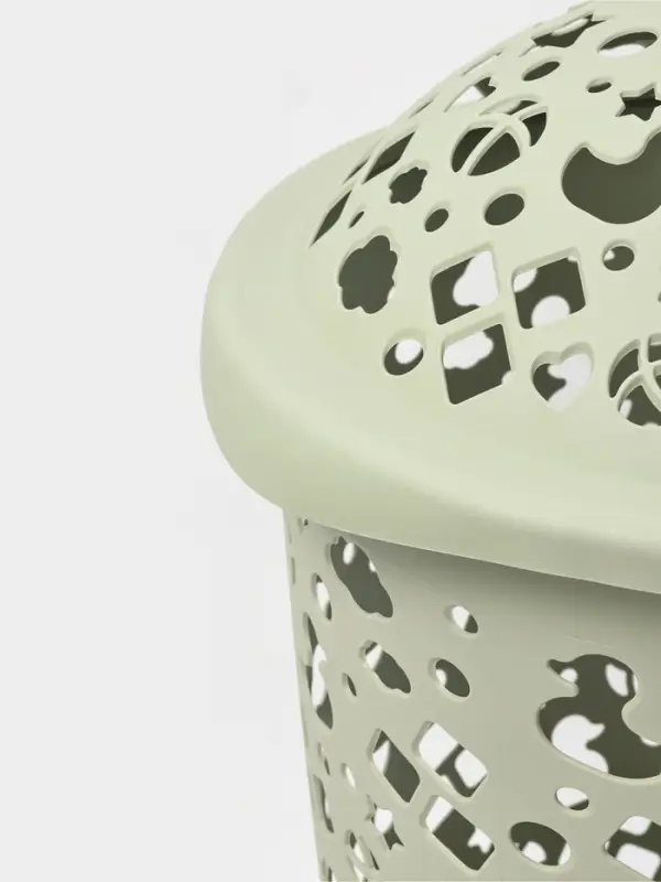 Корзина для белья с крышкой 45л 44х41,5х55,5см"Непоседа", цвет оливковый