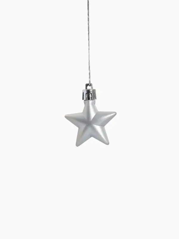 Ёлочные игрушки набор 12 шт. &laquo;Праздничный хоровод&raquo; 4 см, серебро