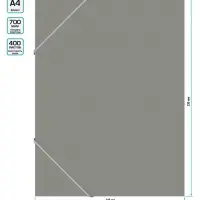 Папка-короб на резинке А4, 700 мкм, корешок 40 мм, Calligrata, пластик, серая, до 300 листов