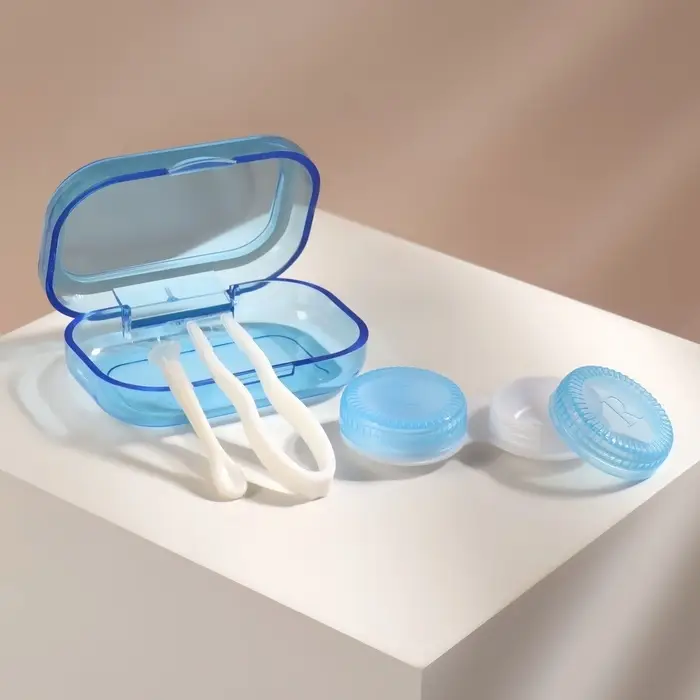 Набор для контактных линз, в футляре, 3 предмета, цвет МИКС Набор для контактных линз, в футляре, 3 предмета, цвет МИКС