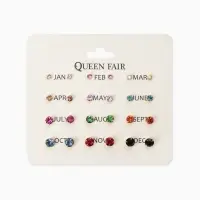 Серьги пусеты 12 пар &laquo;Фантазия&raquo;, маленькие d=3-6 мм, цветные в золоте