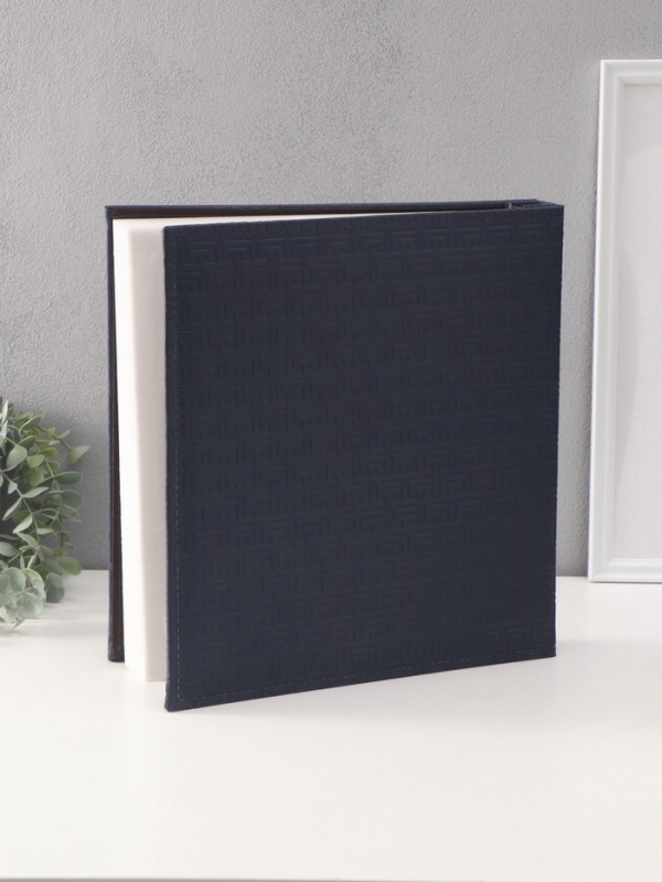 Фотоальбом на 500 фото 10х15 см "Греческий узор" кожзам, синий, в коробке 5,5х32,5х34 см