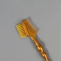 Щёточка для макияжа ресниц и бровей, 2в1, 18.5 см, золотистый