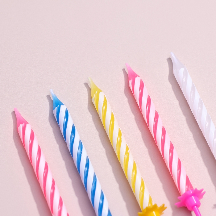 Свечи в торт Свечи в торт "Спираль", 6.5х0.5см, 12 шт