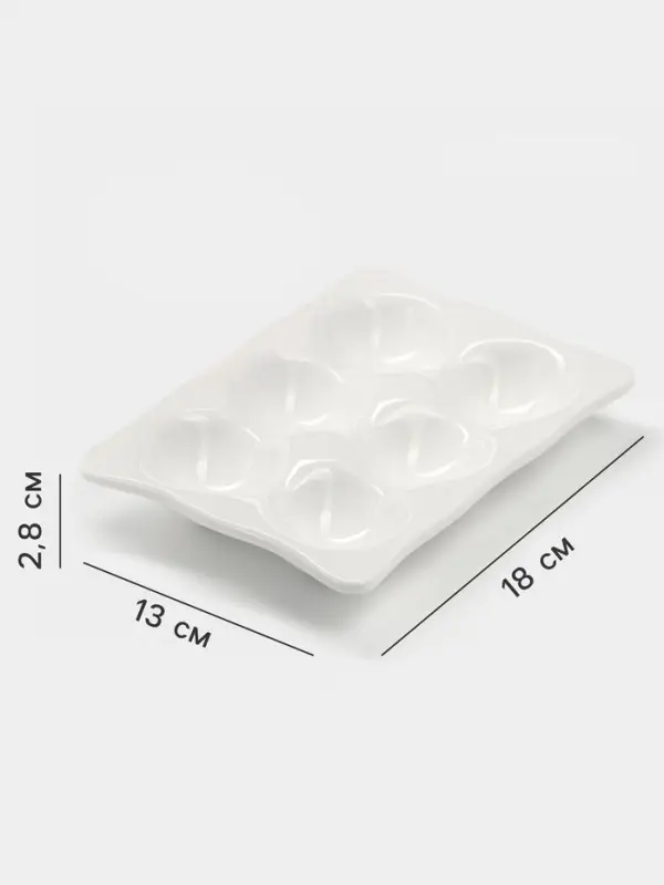 Подставка для яиц Magistro &laquo;Бланш&raquo;, 6 секций, 18&times;13 см, фарфор, белая