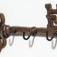 Крючки настенные &laquo;Ажурный ключ&raquo;, ключница декоративная, чугун, 27.2&times;12&times;3.5 см