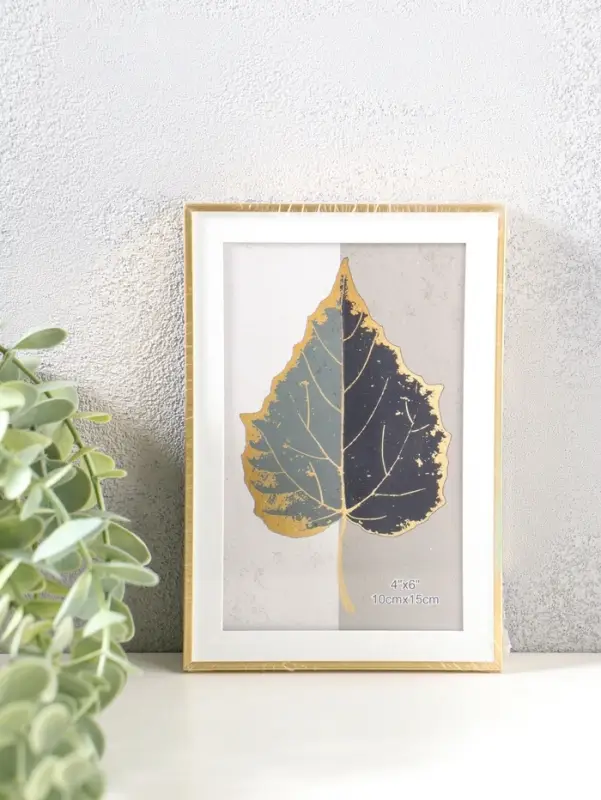 Фоторамка пластик 10х15 см "Современная классика" золото и белый 16х10,8х1,5 см