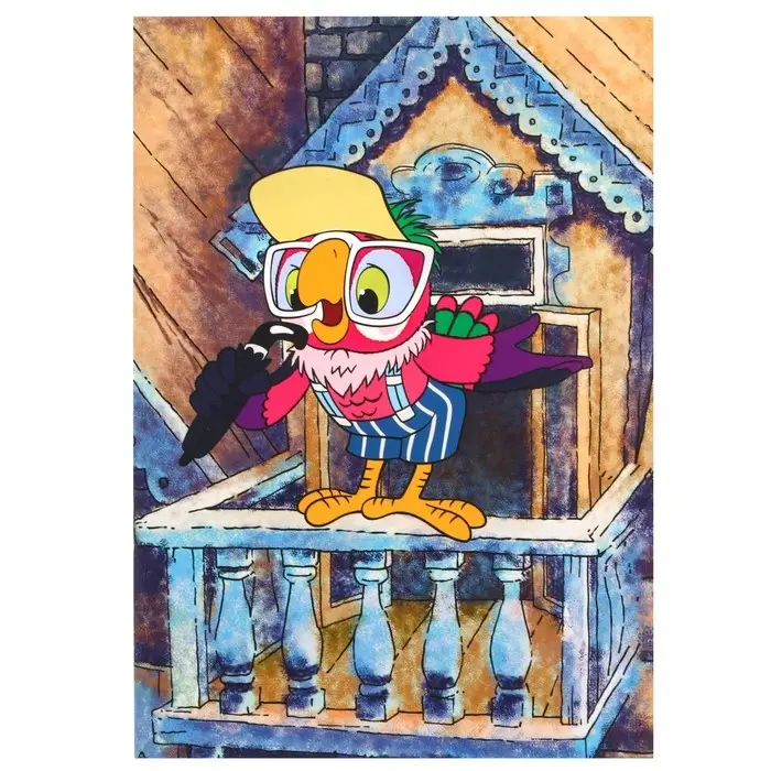 Ежедневник А5, 40 листов, софт-тач, на скрепке, Союзмультфильм, Попугай Кеша