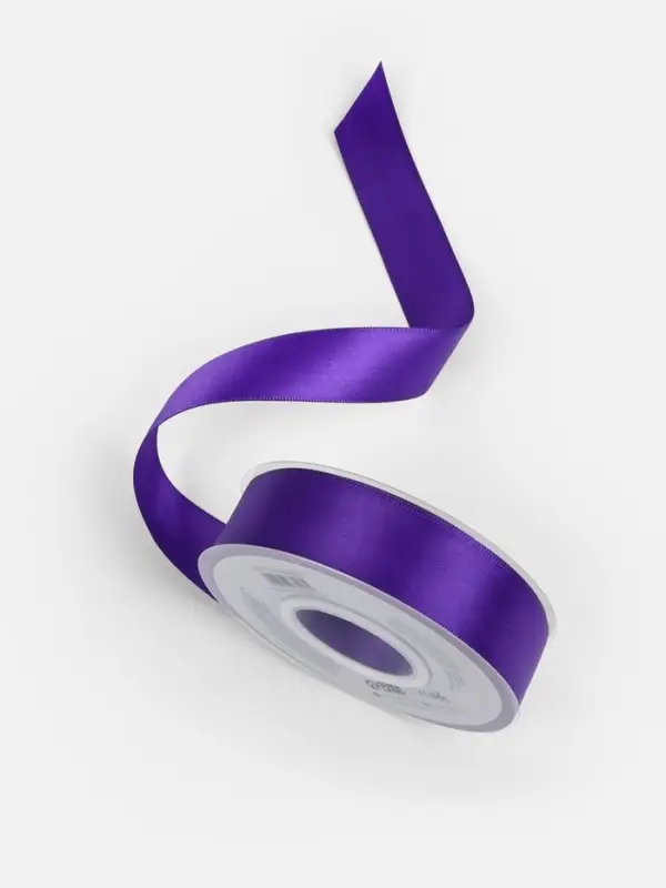 Лента атласная TEIRA, двухсторонняя, 25 мм, 25&plusmn;1 м, фиолетовая №0470