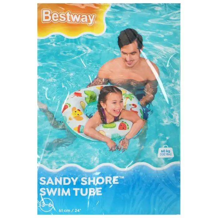 Круг для плавания &laquo;Тропики&raquo;, надувной, d=61 см, от 3-6 лет, МИКС, 36014 Bestway