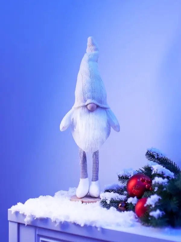 Фигура текстиль «Гном в белом» 55 см, 1 LED, от батареек AG13×3, свечение тёплое белое Фигура текстиль «Гном в белом» 55 см, 1 LED, от батареек AG13×3, свечение тёплое белое