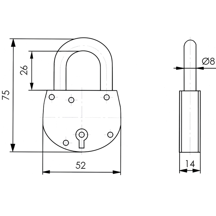 Замок навесной Замок навесной "Н.Новгород" ЗВС-2, d=11 мм, 3 ключа