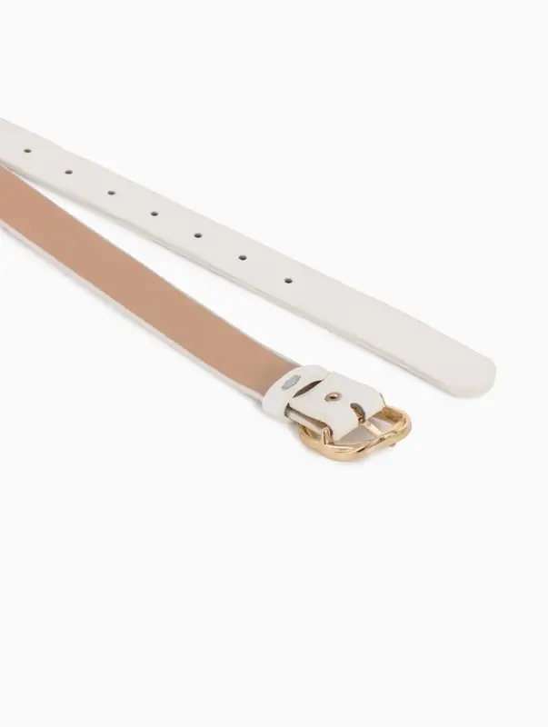 Ремень женский, 110&times;2.9 см, классическая пряжка металл, белый