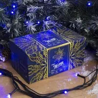 Гирлянда &laquo;Нить&raquo; 10 м, IP44, УМС, тёмная нить, 72 SMD-LED, свечение синее, 220 В