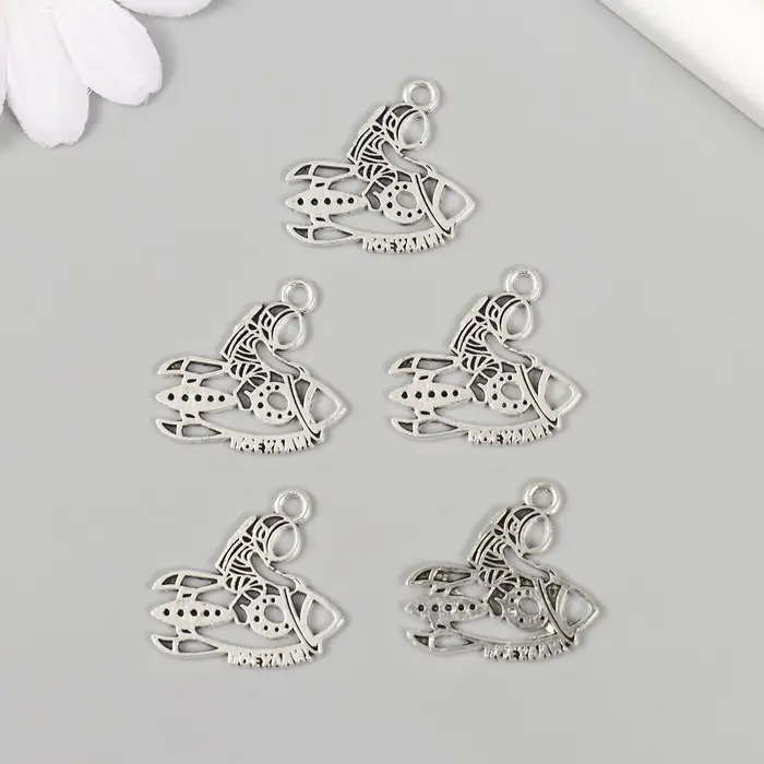 Металлический элемент, декоративная подвеска «Арт Узор. Космонавт на ракете: Поехали!», 2.3×2.5 см