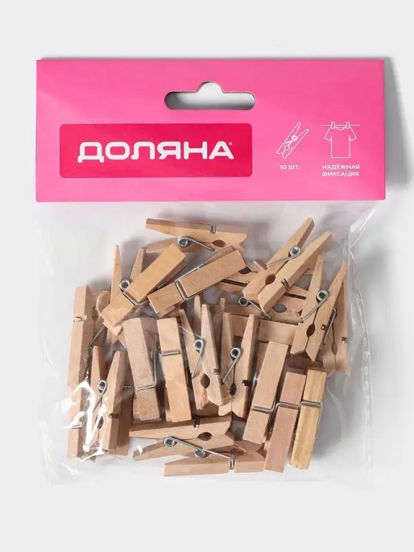 Прищепки для белья Доляна &laquo;Мини&raquo;, деревянные, 3.5&times;0.7&times;1 см, см, 30 шт.
