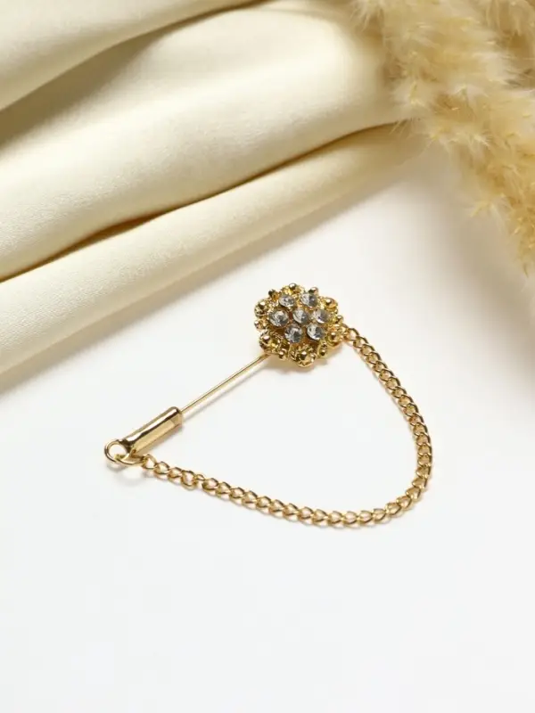 Булавка &laquo;Цветочек&raquo;, 5 см, белая в золоте