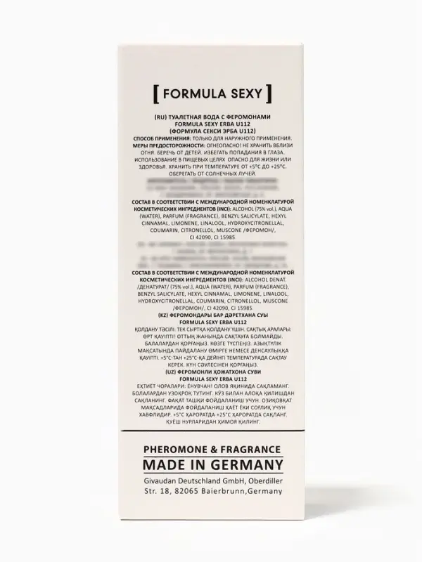 Туалетная вода женская с феромонами Formula Sexy collection Erba U112, 30 мл