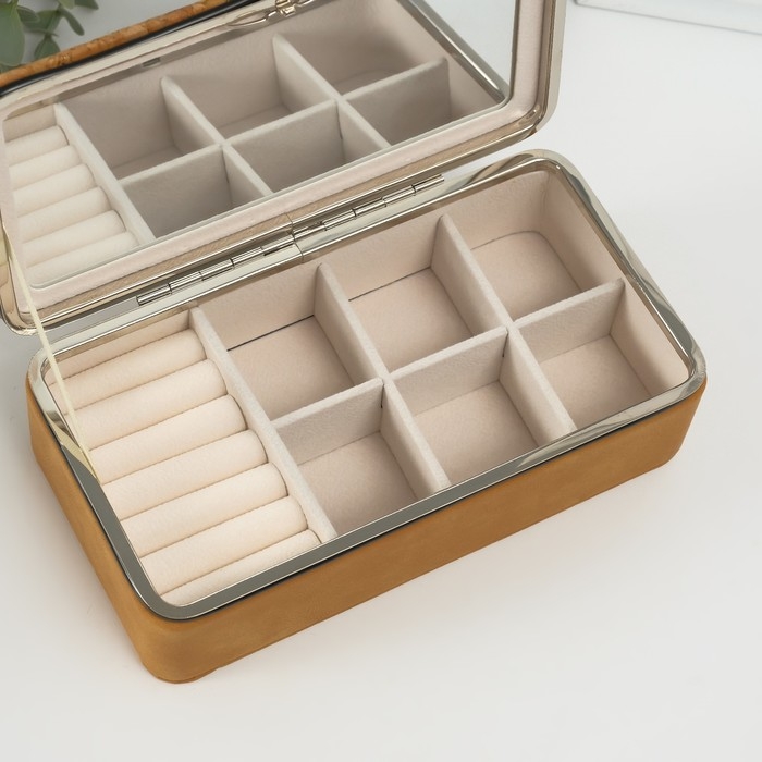 Шкатулка кожзам для украшений Шкатулка кожзам для украшений "Пробка" 10х18х6 см