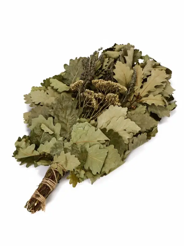 Веник для бани, дубовый, 55 см, с букетом из трав, &laquo;Добропаровъ&raquo;