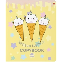 Тетрадь общая А5 ,48л, клетка,скрепка, МОРОЖЕНКИ, 5 шт в уп,7-48-780/5