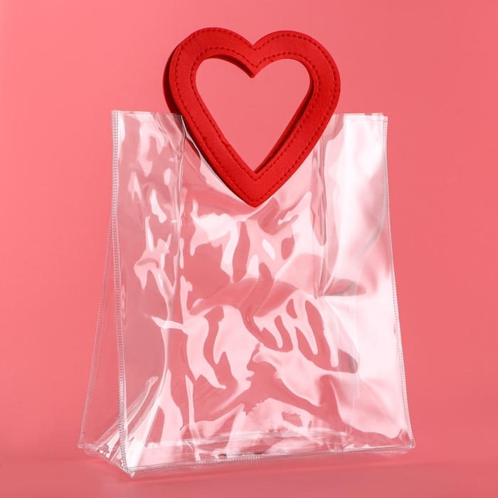 Пакет подарочный из ПВХ, розовый, 26.5 x 23 x 12 см Пакет подарочный из ПВХ, розовый, 26.5 x 23 x 12 см