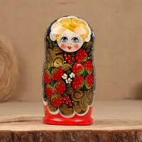 Матрёшка дерево &laquo;Галина&raquo;, хохлома, 5-кукольная, 19 см