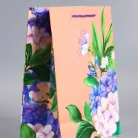 Пакет подарочный ламинированный &laquo;Цветы эмоций&raquo;, персиковый, 26&times;12&times;32 см