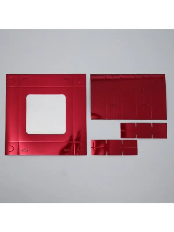 Коробка для конфет, кондитерская упаковка, 9 ячеек, &laquo;Бордовая&raquo;, 14.7&times;14.7&times;3.5 см