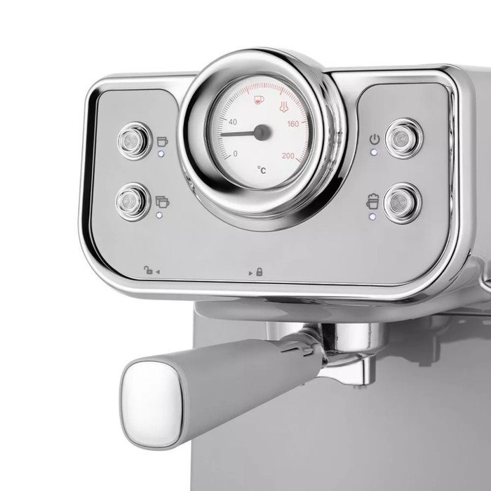 Кофеварка Kitfort КТ-7234, рожковая, 950 Вт, 1.5 л, капучинатор, серебристая Кофеварка Kitfort КТ-7234, рожковая, 950 Вт, 1.5 л, капучинатор, серебристая