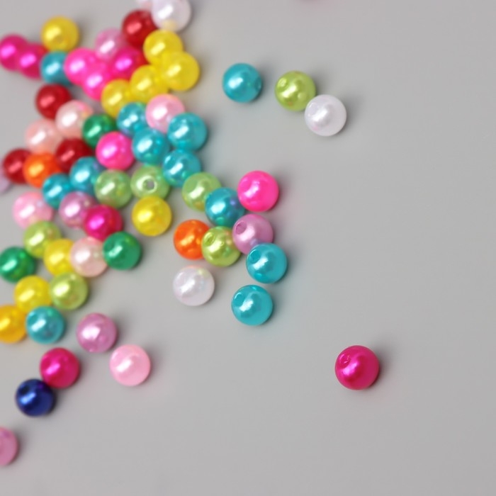 Бусины для творчества пластик Бусины для творчества пластик "Гладкие разноцветные шарики" набор 20 гр d=0,6 см