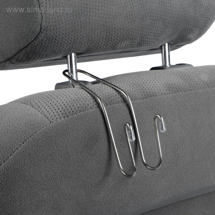 Вешалка-крючок на подголовник в авто, нержавеющая сталь, хром Вешалка-крючок на подголовник в авто, нержавеющая сталь, хром