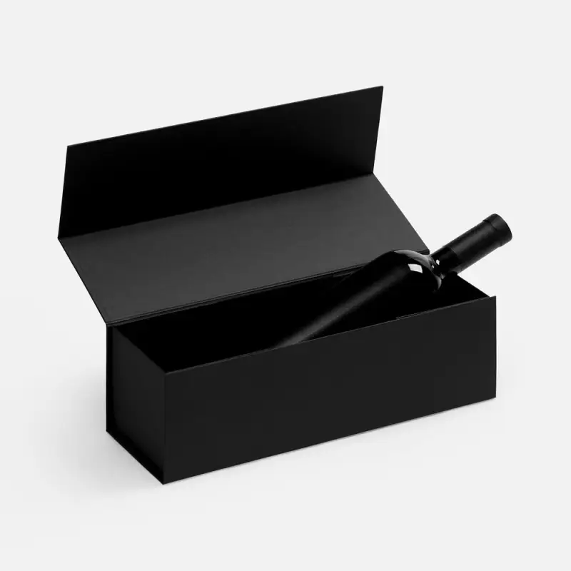 Коробка складная под бутылку Color Jacket Fold, черная