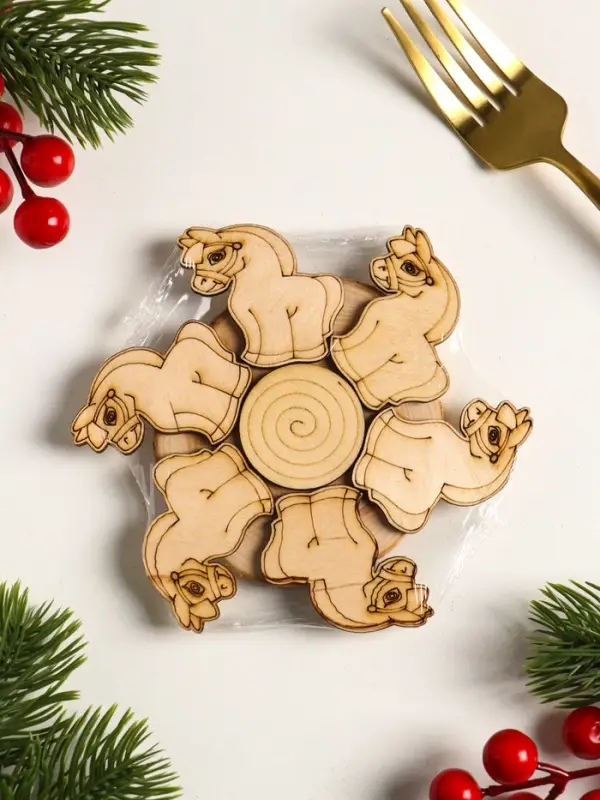 Подставка под горячее Лошадка, 11см, можжевельник Подставка под горячее Лошадка, 11см, можжевельник