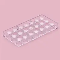 Форма для конфет и шоколада KONFINETTA &laquo;Конфетти&raquo;, пластик, 27.5&times;13.5 см, 21 ячейка, прозрачная