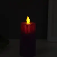 Светодиодная свеча, ночник LED RISALUX &laquo;Уют&raquo;, 3&times;AG13, сиреневый, 5&times;5&times;11 см