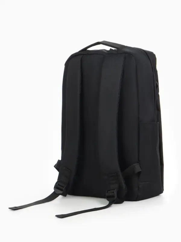 Рюкзак мужской на молнии, 2 наружных кармана, с USB, чёрный