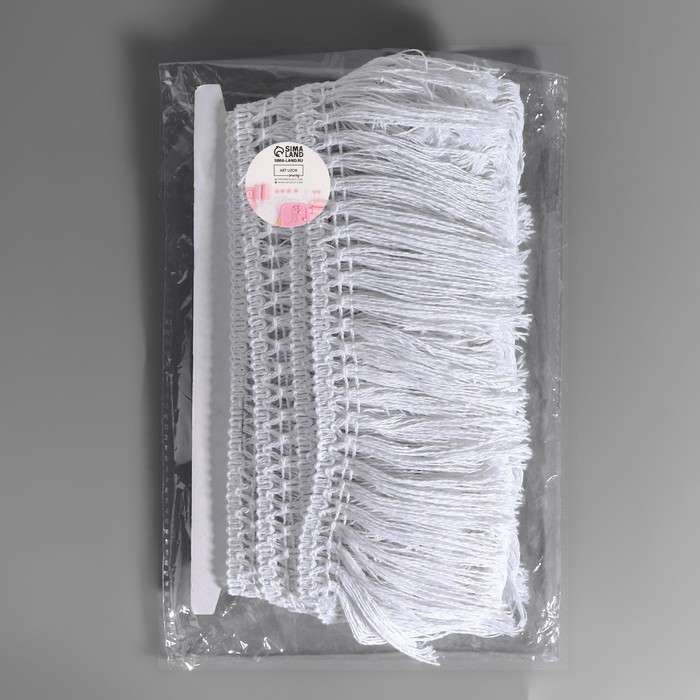 Тесьма декоративная «Бахрома», 75 мм, 10 ± 1 м, цвет белый Тесьма декоративная «Бахрома», 75 мм, 10 ± 1 м, цвет белый