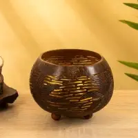 Подсвечник из кокоса, 15×15×13 см, коричневый