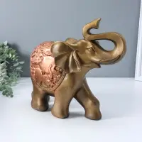 Копилка для денег &laquo;Слон сафари&raquo;, бронза с золотом, 30&times;35&times;17 см